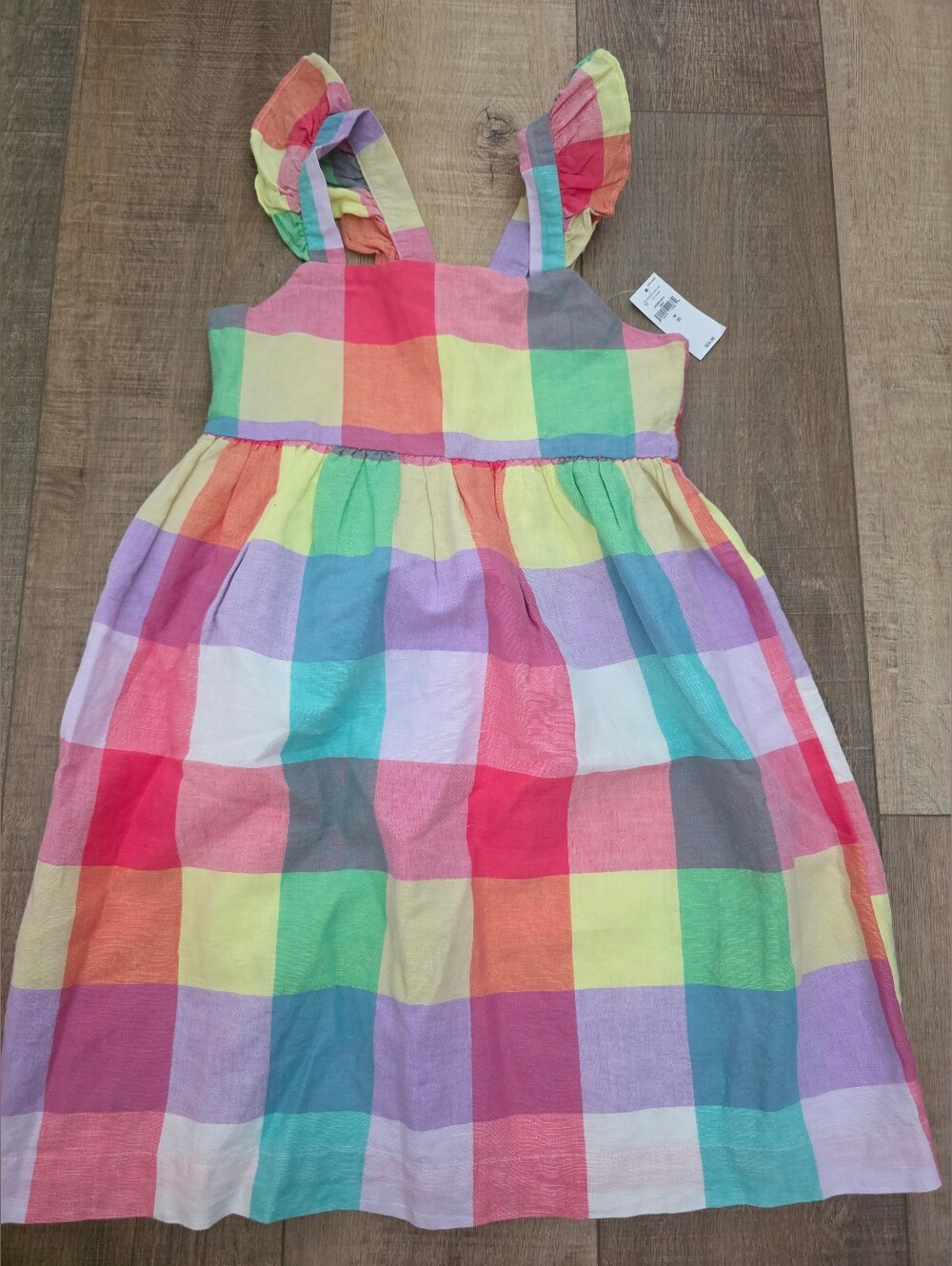 GAP Girls Multi-Color Plaid Ruffle-Strap Sundress - Size 8 - NWT